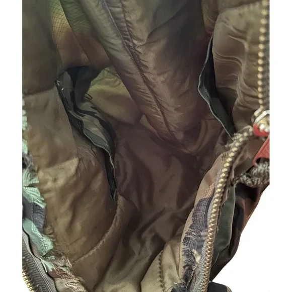 Vintage 90s Y2K Camo Purse Bag Camouflage Nylon Womens Large Green Clueless Edit - Picture 7 of 16